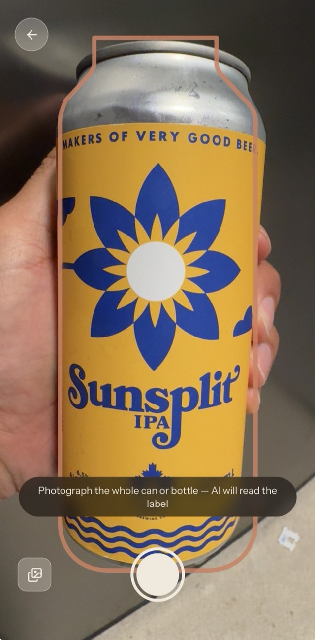 Scanning a beer can with the camera