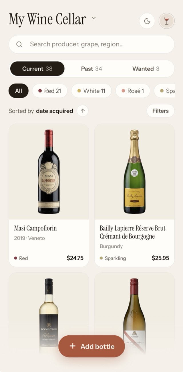 A wine cellar in Cellar, light theme